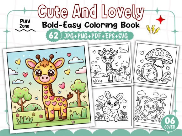 Bold and Easy Cute Lovely Coloring Pages for Crafters