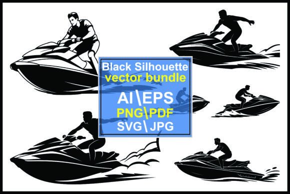 Captivating Silhouettes People Riding Jet Skis