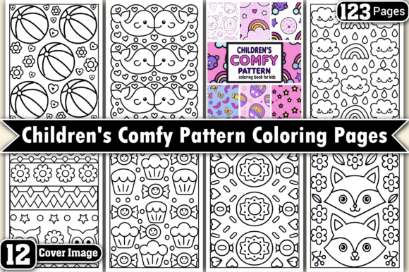 Children's Comfy Pattern Coloring Pages: A Creative Graphics Asset
