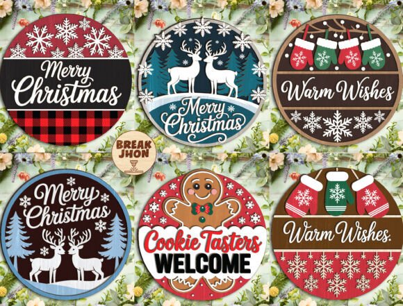 Christmas Door Sign SVG Bundle: A Festive Embroidery Delight