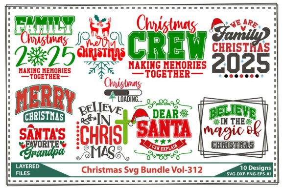 Christmas SVG Bundle Vol-312: Graphics for Crafts & Branding