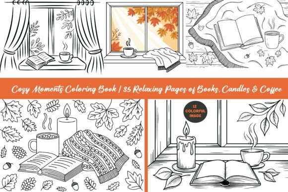 Cozy Moments Coloring Book – Ideal for Graphics and Coloring Pages Amp