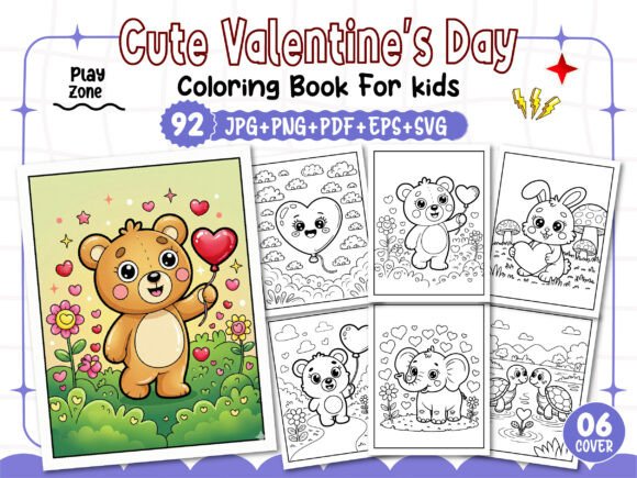 Cute Valentine’s Day Coloring Book for Kids