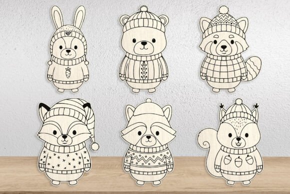 Cute Winter Animals for Laser Cutting Signs