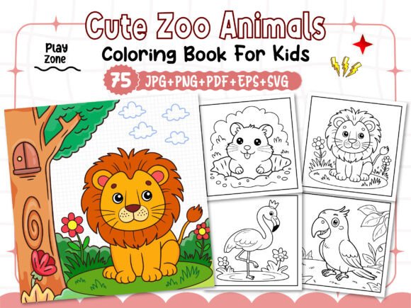 Cute Zoo Animals Coloring Pages for Kids: A Graphics Gem