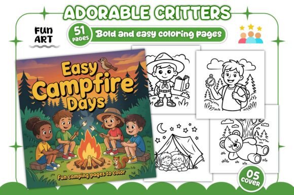 Easy Campfire Days Coloring Book: A Graphic Design Gem