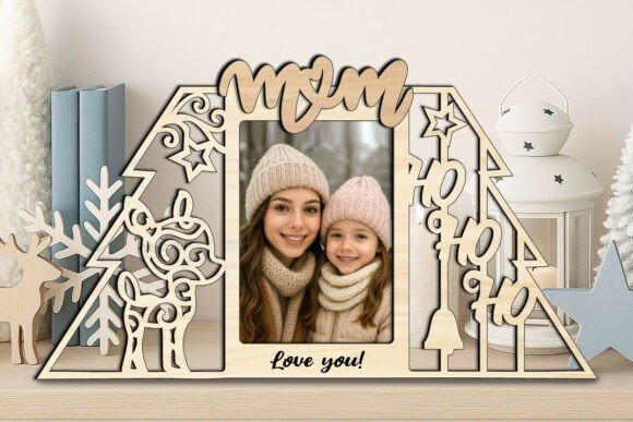Ho Ho Ho Deer Christmas SVG Graphic for Laser Engraving