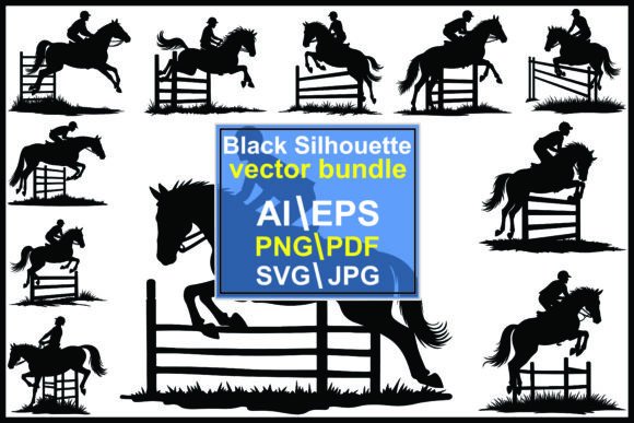 Horse Jumping Silhouette: A Dynamic Equestrian Design
