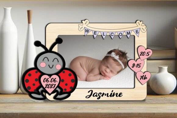 Ladybug Baby Photo Frame: A Charming Laser Cut Sign