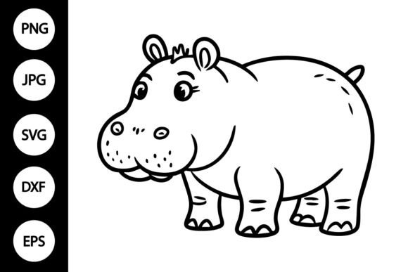 Outline Doodle Hippo SVG: A Versatile Graphics Asset for Crafts
