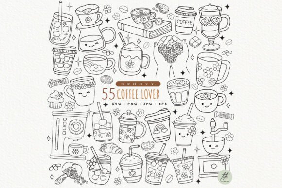 Review: Groovy Coffee Lover Outline Graphics for Crafters