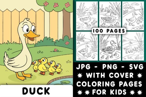 Review of Duck Coloring Page for Kids in Embroidery