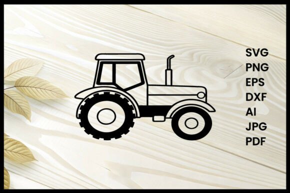 Tractor Line Art Design: A Versatile Graphics Asset for Crafts