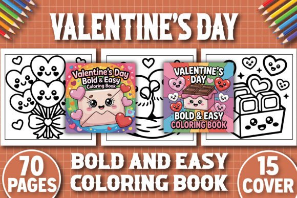 Valentine’s Day Coloring Pages for Embroidery