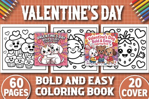 Valentine’s Day Graphics: Bold & Easy Coloring Pages Amp